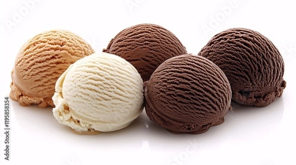 Obraz Stylish scoop of assorted ice cream, featuring chocolate and vanilla flavors