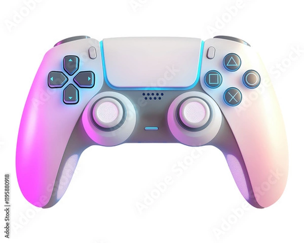 Fototapeta Isolated Gamepad Controller with Neon Lights
