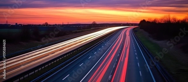 Obraz Fast moving traffic drives