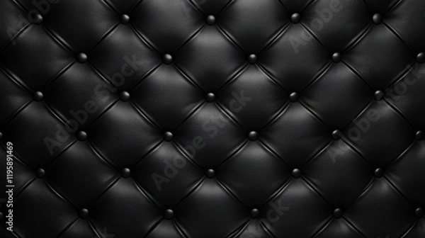 Obraz A black and white image of a black leather couch