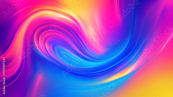Fototapeta Bright abstract background. Rainbow gradient horizontal poster. Digital illustration. AI artwork.