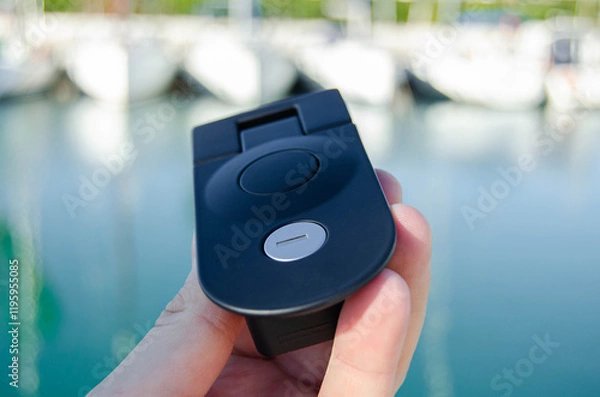 Obraz New black lever lock for the yacht's locker