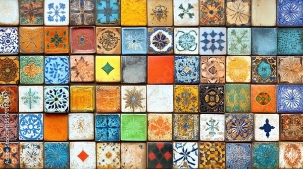 Fototapeta Colorful Mosaic Tile Wall Art Design