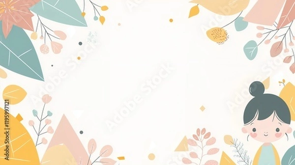 Fototapeta flower, card, vector, design, pattern, illustration, floral, spring, frame