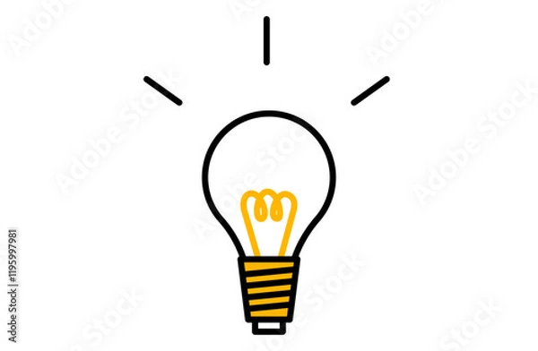 Obraz ひらめき、アイディア、電球のベクターイラストアイコン シンプル 