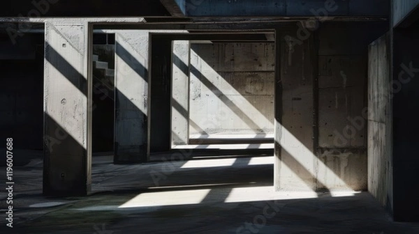 Obraz Abstract Sunlight Through Concrete Structure.