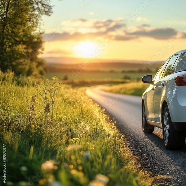 Obraz car on the road background