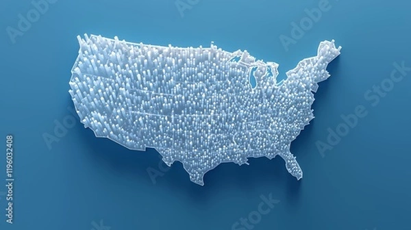 Fototapeta 3D Model of the United States: A Visual Representation of Population Density