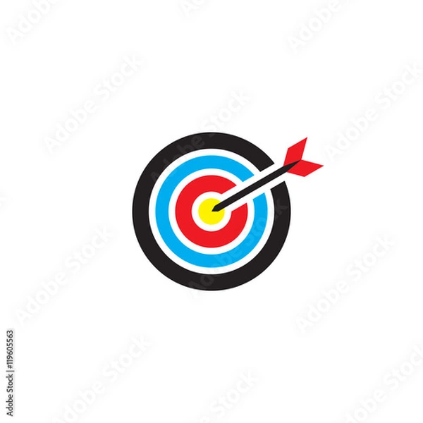 Fototapeta target icon vector, solid logo illustration, colorful pictogram isolated on white