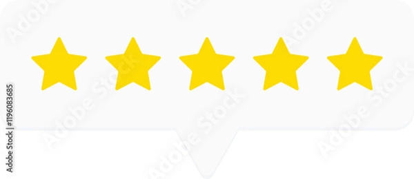 Fototapeta Five star rating isolated on white background. Review and rate us concept