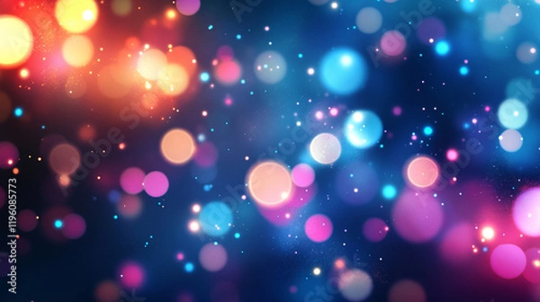 Obraz Dynamic abstract background with glowing neon light patterns, vibrant bokeh effects, and colorful splashes for creative visuals