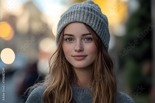 Obraz a lovely smiley woman. Generative AI