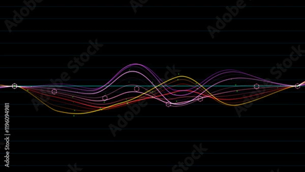 Obraz Abstract multi colored curve chart.