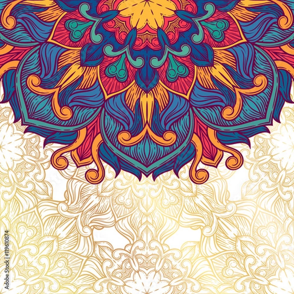 Fototapeta Abstract decorative background. Ornament with mosaic elements.