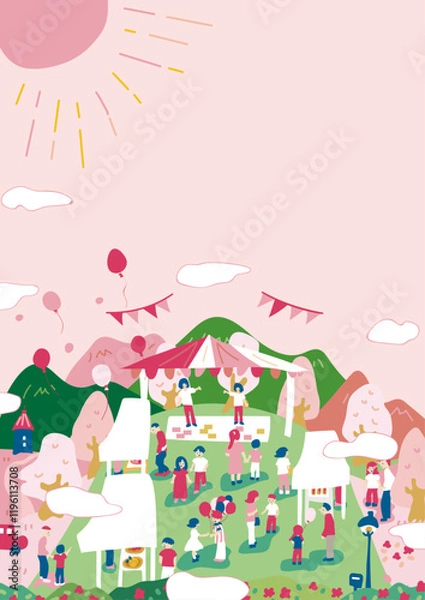 Obraz うららかな春のイベント風景