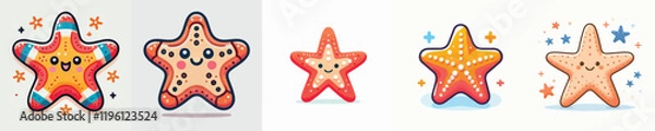 Obraz Very cute colorful starfish vector