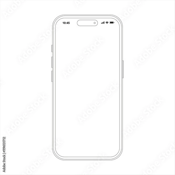 Obraz Mockup smart phone vector and blank screen isolated on white background