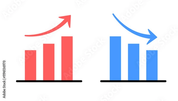 Obraz 棒グラフのイラストセット