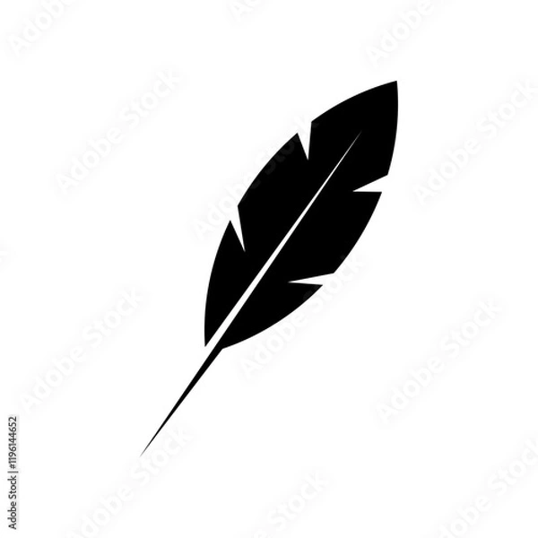 Fototapeta bird feather icon. vector isolated on white background, simple and modern design.	