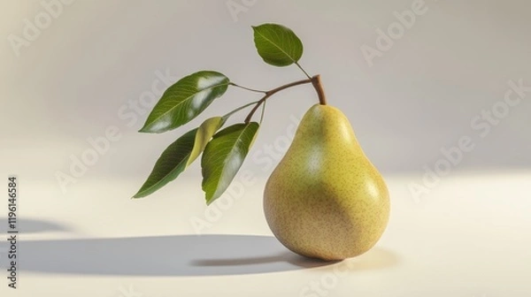 Fototapeta A Single Pear with Leaves