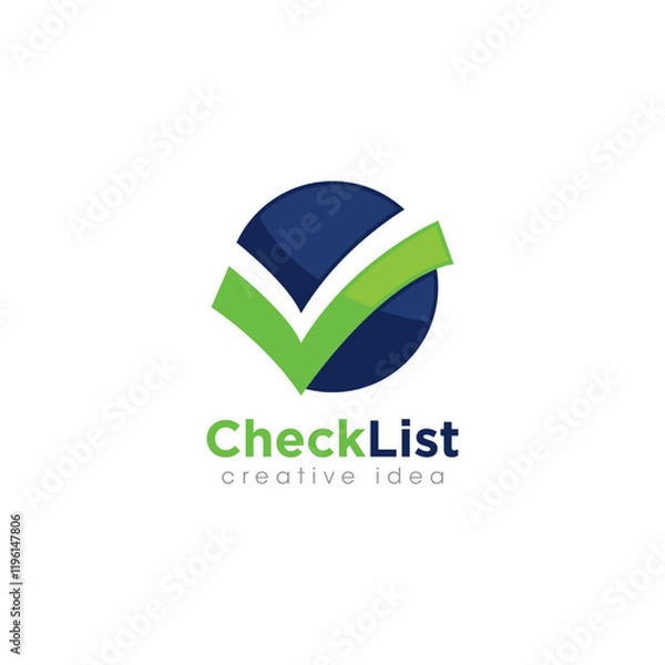 Obraz Creative Check Concept Logo Design Template