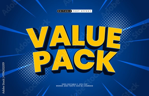 Fototapeta value pack editable text effect