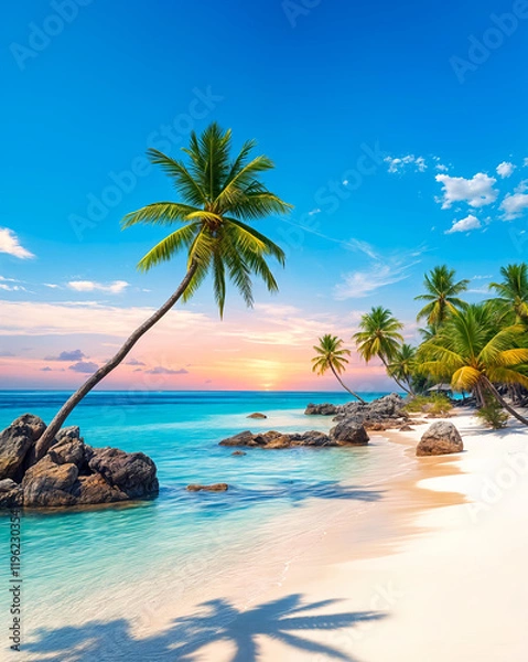 Obraz beach with palm trees