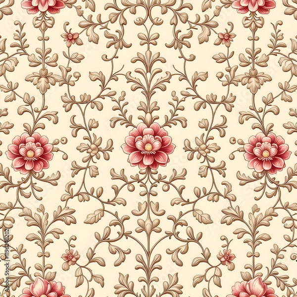 Fototapeta seamless pattern with flowers