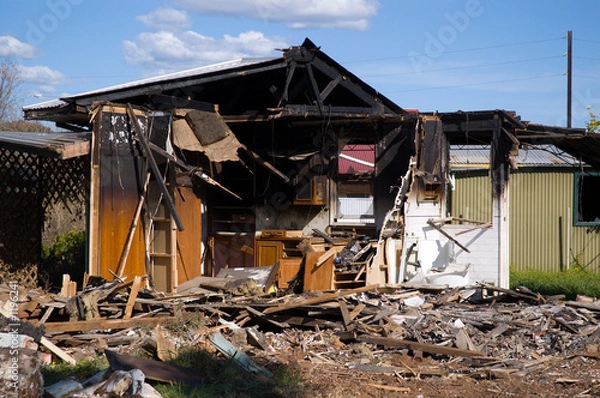 Obraz burnt out house