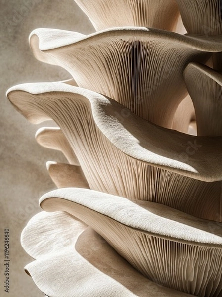Obraz Closeup of oyster mushrooms, delicate and soft in texture.