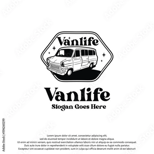 Obraz creative vanlife logo with simple style design