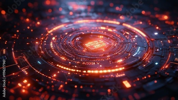 Fototapeta Futuristic Technology: Abstract Digital Interface