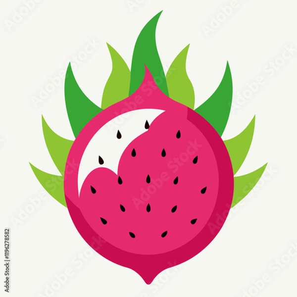 Fototapeta dragonfruit on white background