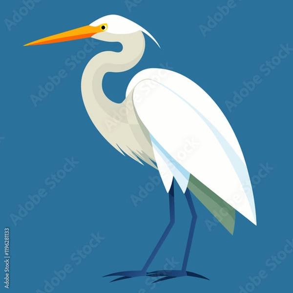 Obraz great egret vector illustration