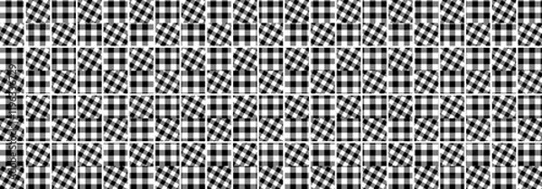 Fototapeta Abstract illustration of a black and white grid background, geometric pattern design, creative graphic texture for modern art, wallpaper, and digital backgrounds.