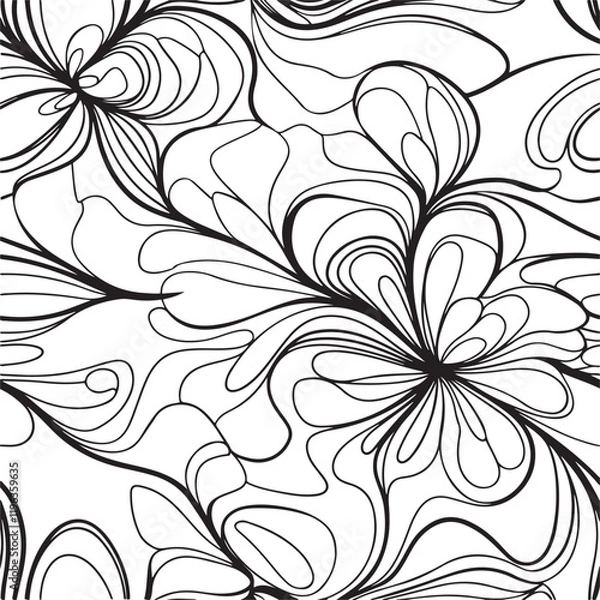 Obraz Flower pattern on a light beige background. Damask Pattern.