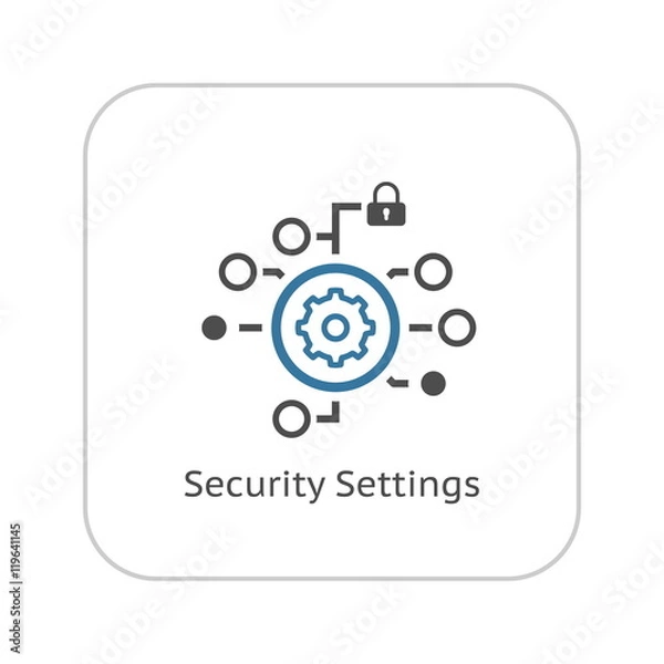 Obraz Security Settings Icon. Flat Design.