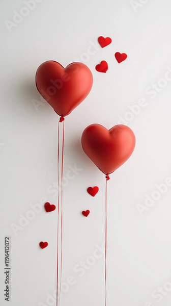 Obraz two heart shaped balloons