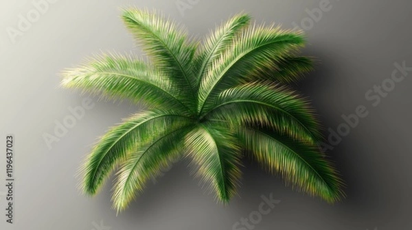 Fototapeta Palm Tree Branch Border With Transparent Background With Gradient Mesh, Vector Illustration