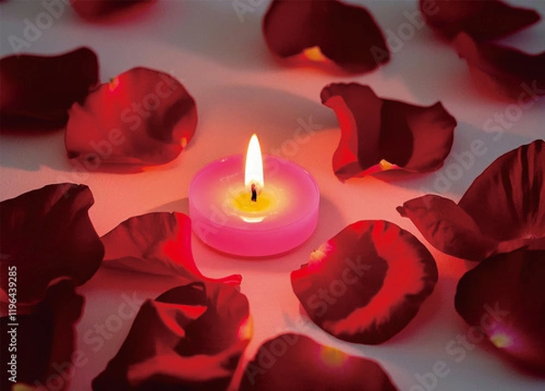 Obraz candles and rose petals