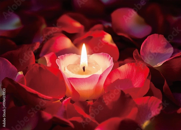 Obraz candle and rose petals