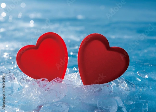 Obraz two hearts in water