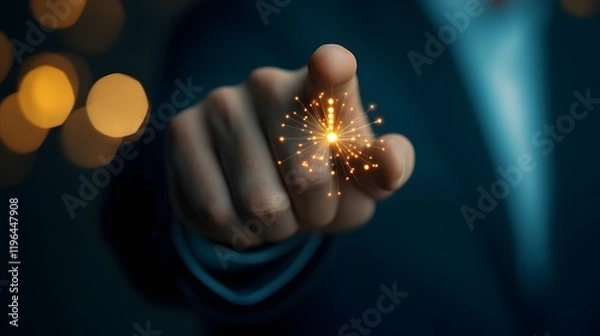 Fototapeta Futuristic Corporate Executive Interacting with Digital Network Interface