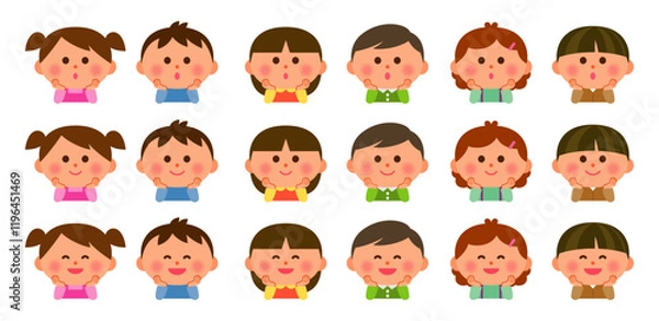 Fototapeta ほおづえをつく子供