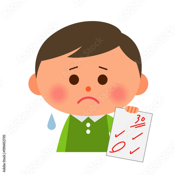 Fototapeta テストの点が悪かった子供