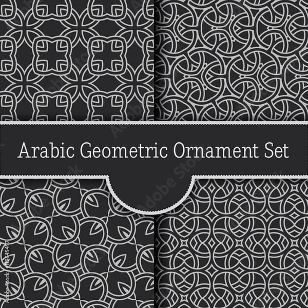Obraz Geometric arabic seamless pattern set