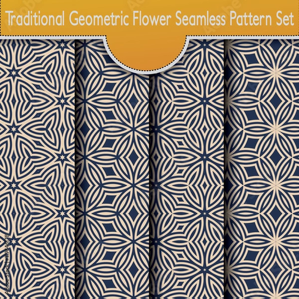 Obraz Traditional Geometric Seamless Pattern Set