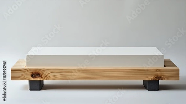 Obraz Modern Minimalist Wooden Platform with White Top