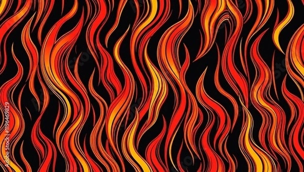 Fototapeta seamless pattern with fire flames