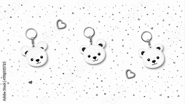 Fototapeta Cute Teddy Keychains